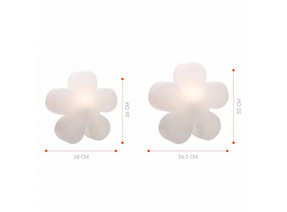 Blommabord eller golvlampa i modern design i vit plast - Fiorestar Viadurini