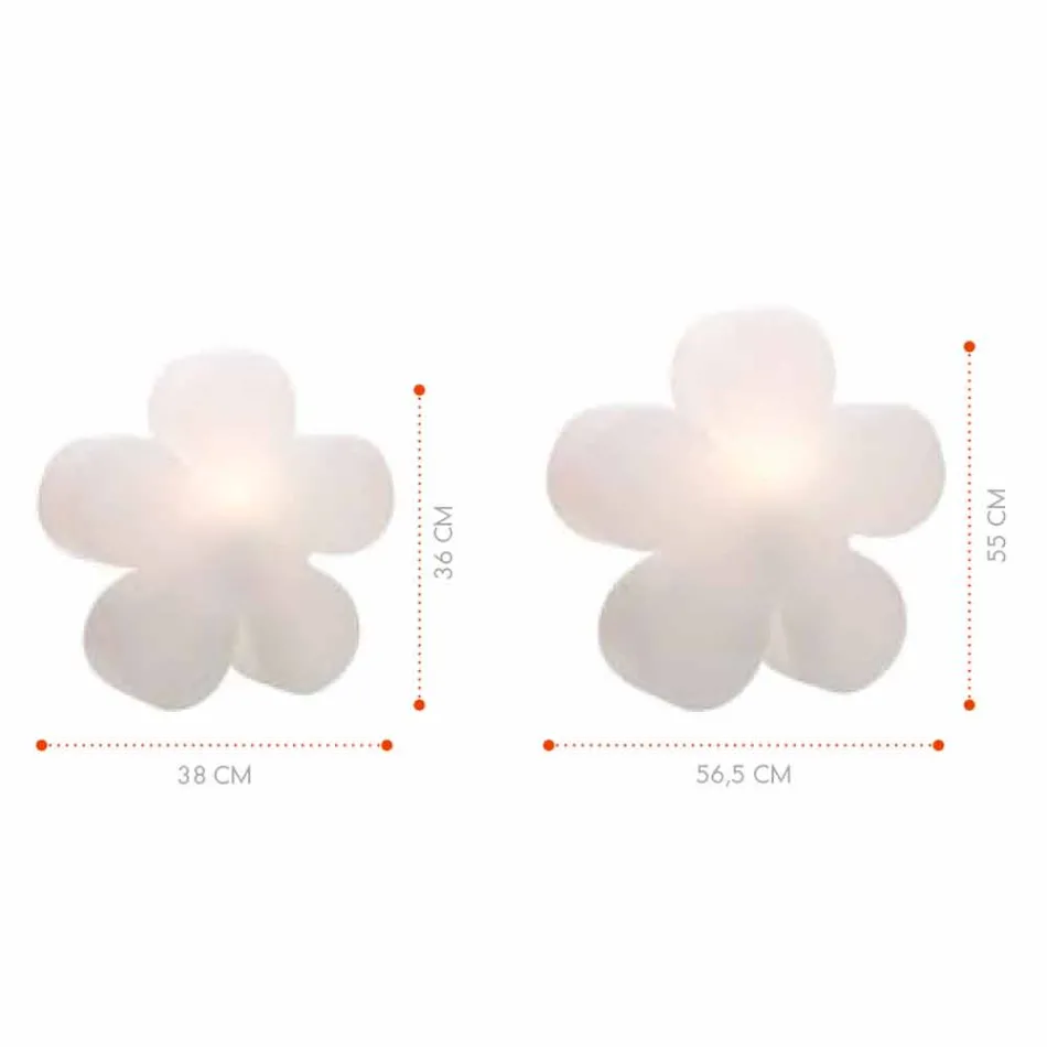 Blommabord eller golvlampa i modern design i vit plast - Fiorestar Viadurini