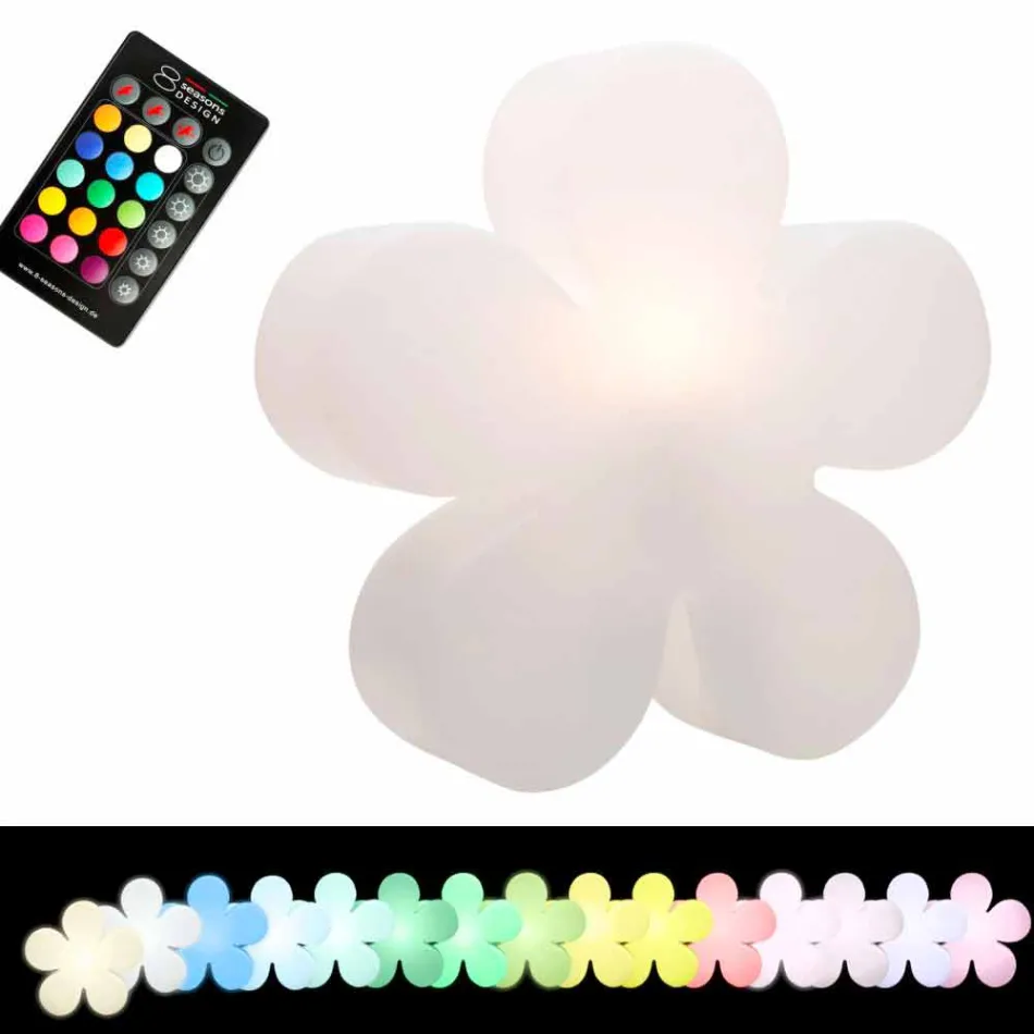 Blommabord eller golvlampa i modern design i vit plast - Fiorestar Viadurini