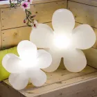 Blommabord eller golvlampa i modern design i vit plast - Fiorestar Viadurini