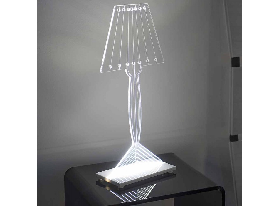 Formad bordslampa, Ferla plexiglas LED-lampa Viadurini