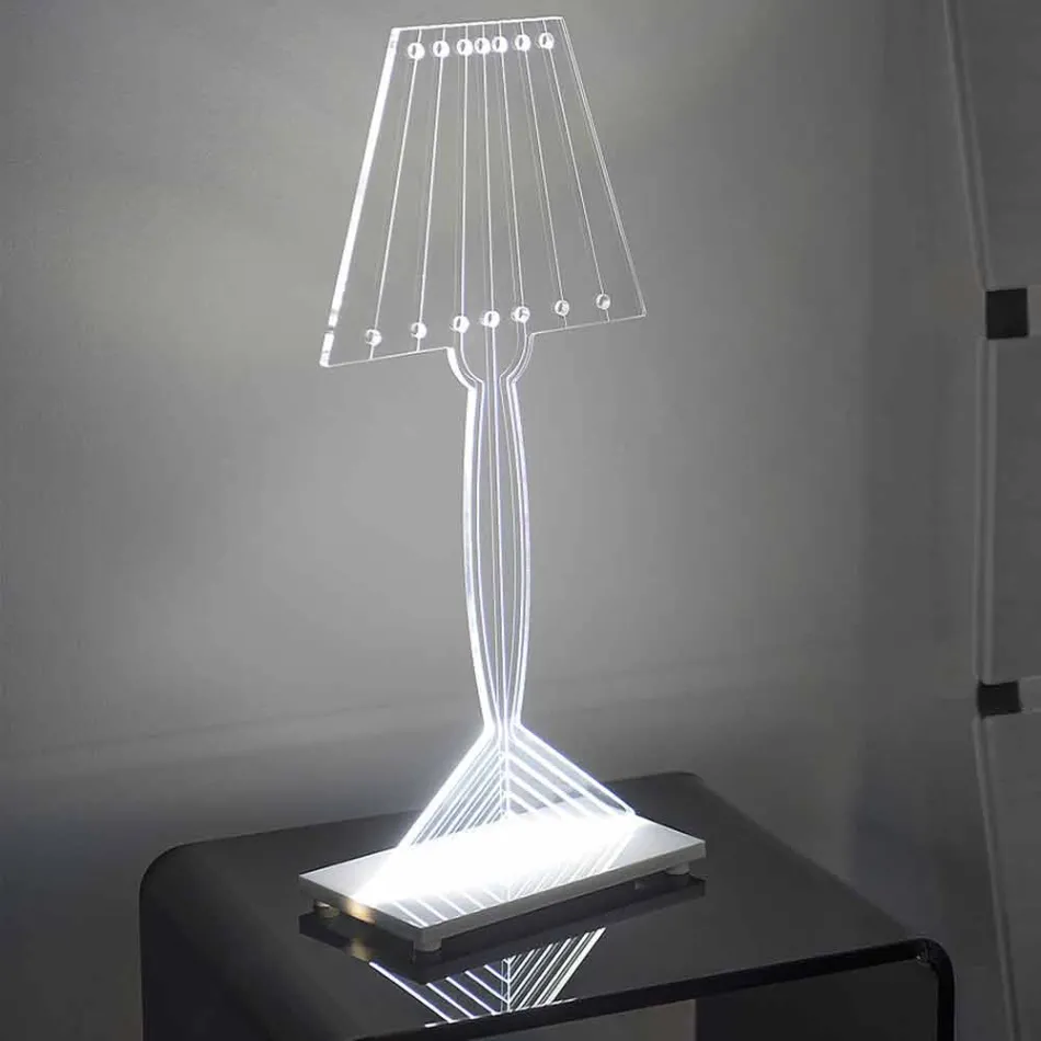 Formad bordslampa, Ferla plexiglas LED-lampa Viadurini