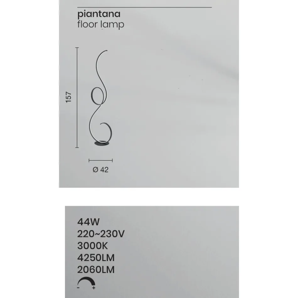 LED-golvlampa med Design-Clack-målad metallstruktur Viadurini