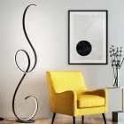 LED-golvlampa med Design-Clack-målad metallstruktur Viadurini