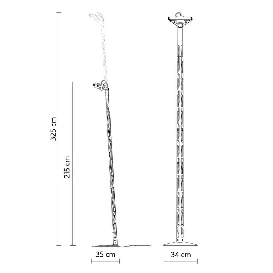 Utdragbar golvlampa aluminium matt svart stegedesign - vaksam Viadurini