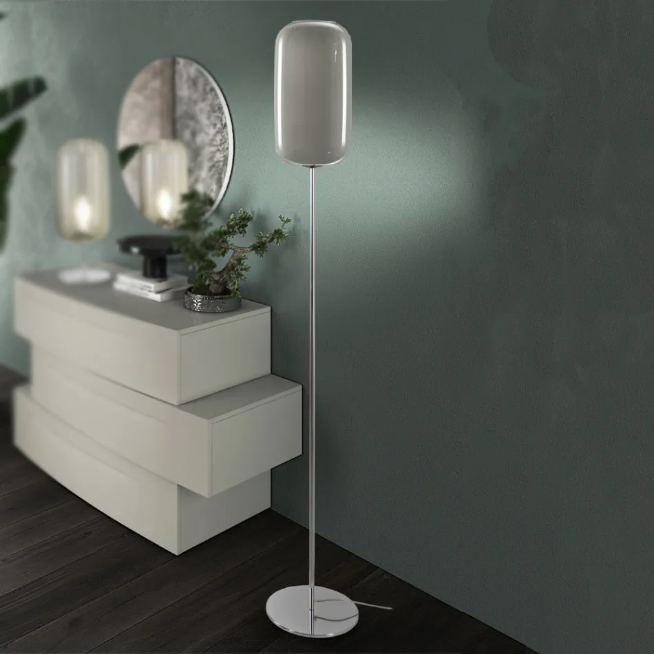 Handblåst golvlampa i venetiansk glas - bambu Viadurini