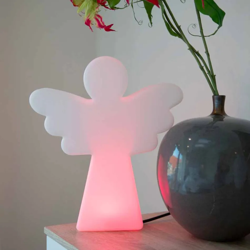 Vit golvlampa E27, Led eller Solar Angel Modern Design - Angelostar Viadurini