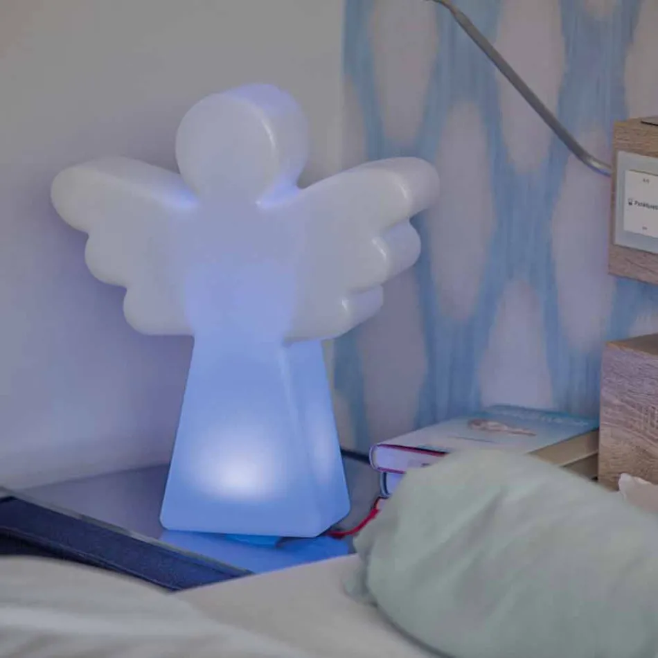 Vit golvlampa E27, Led eller Solar Angel Modern Design - Angelostar Viadurini