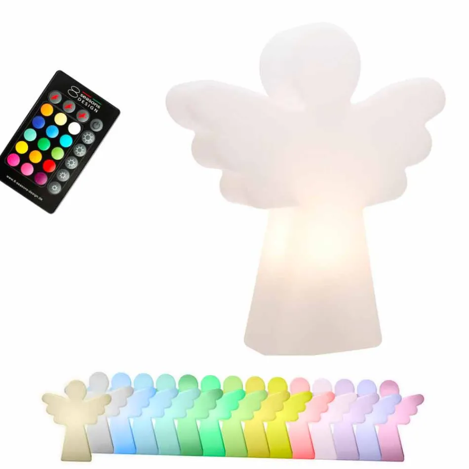 Vit golvlampa E27, Led eller Solar Angel Modern Design - Angelostar Viadurini