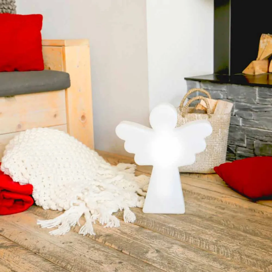 Vit golvlampa E27, Led eller Solar Angel Modern Design - Angelostar Viadurini