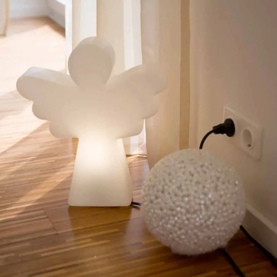 Vit golvlampa E27, Led eller Solar Angel Modern Design - Angelostar Viadurini