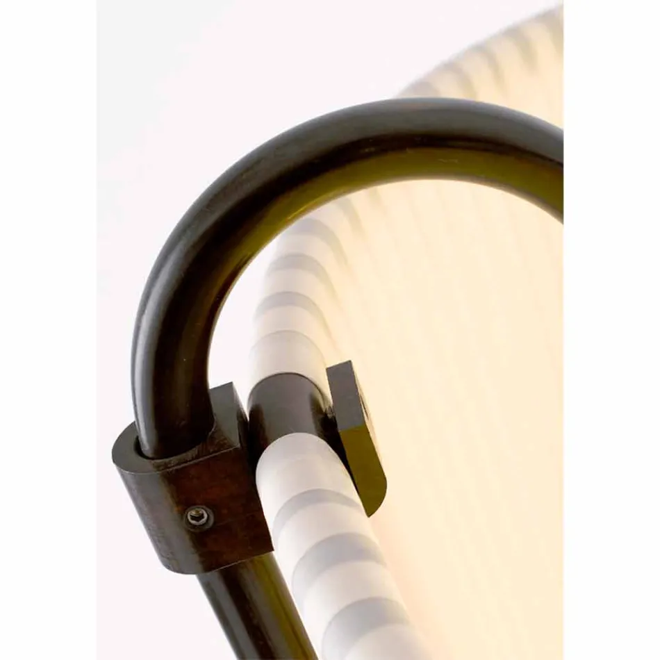 Traditionell golvlampa i mässing och tyg Hua Hika Viadurini