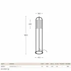 Traditionell golvlampa i mässing och tyg Hua Hika Viadurini