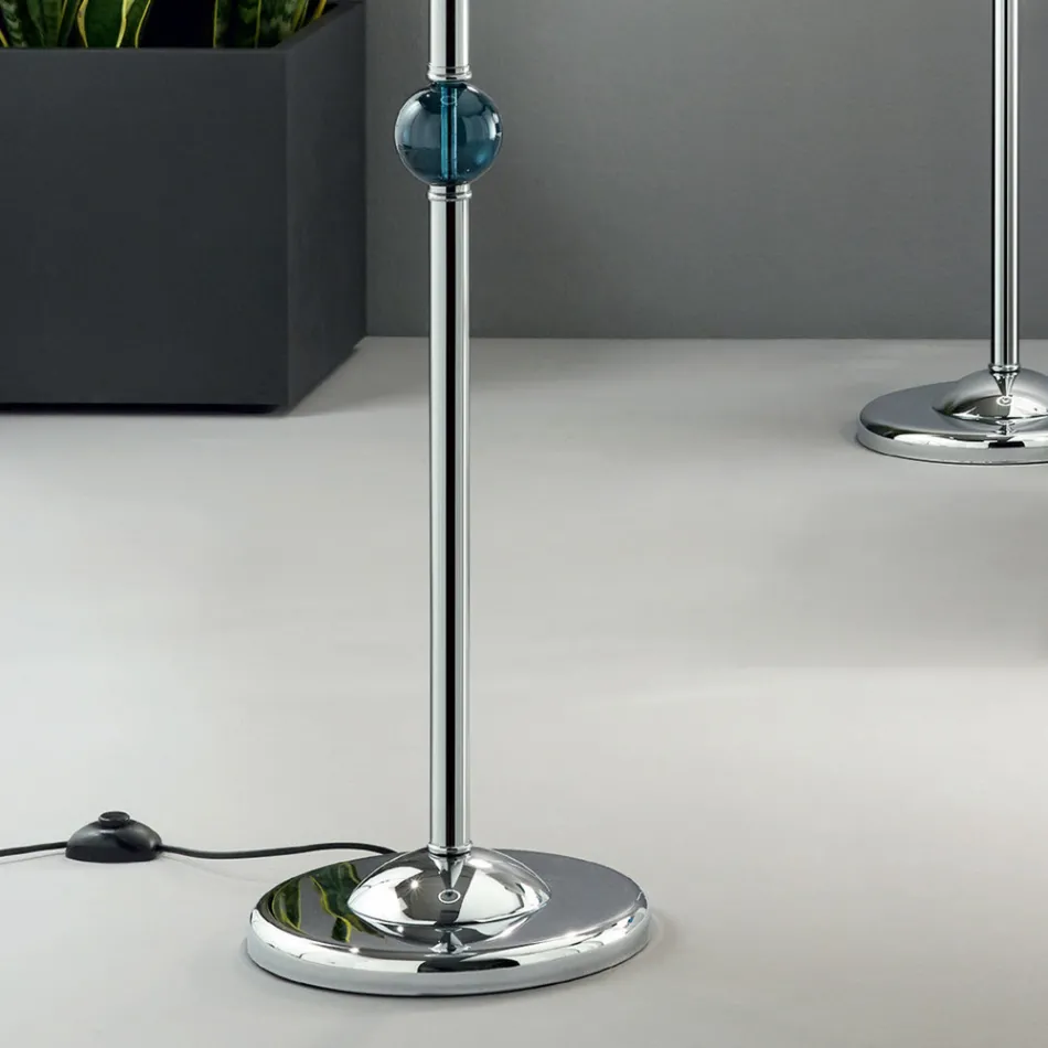 Klassisk golvlampa i italienskt hantverksglas och lampskärm - Memore Viadurini