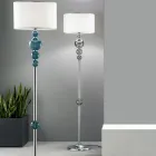 Klassisk golvlampa i italienskt hantverksglas och lampskärm - Memore Viadurini