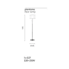 Klassisk golvlampa i italienskt hantverksglas och lampskärm - Memore Viadurini