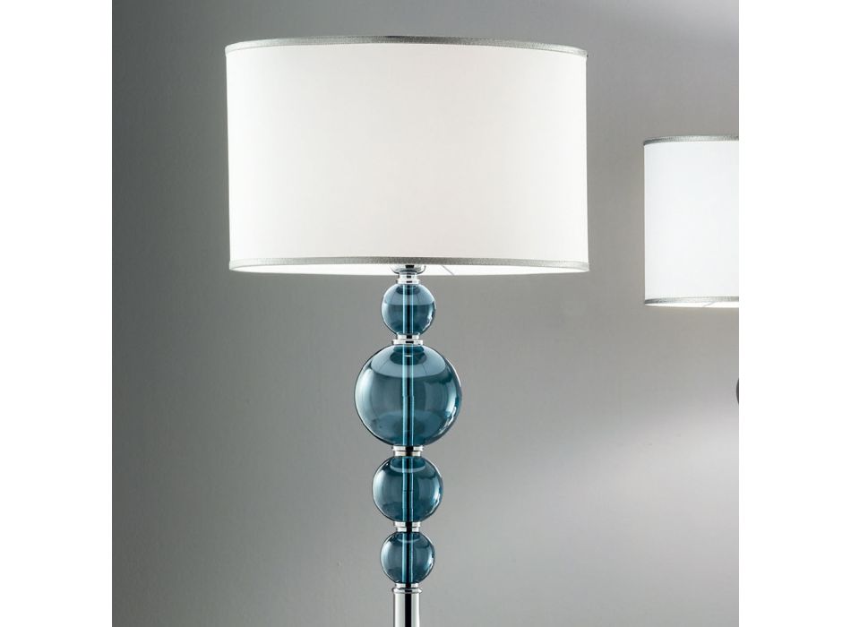 Klassisk golvlampa i italienskt hantverksglas och lampskärm - Memore Viadurini