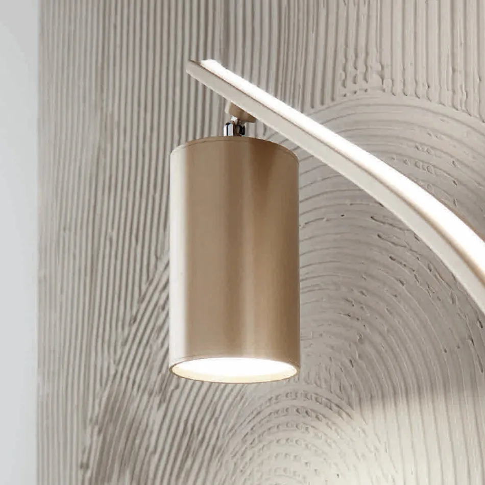 Golvlampa med justerbar spotlight och Second Light på baksidan - Kamfer Viadurini