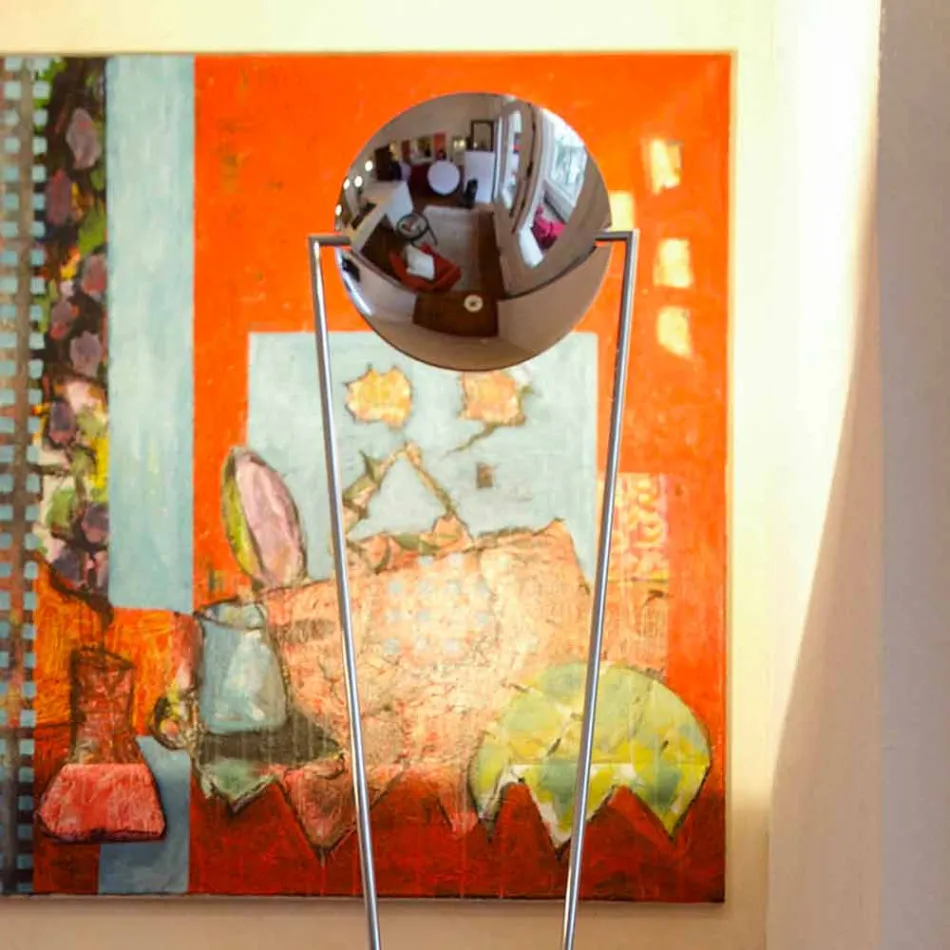 Golvlampa med metallkonstruktion och integrerad LED Tillverkad i Italien - Rione Viadurini