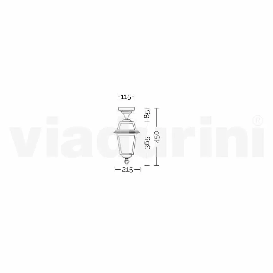 Utomhus aluminium golvlampa tillverkad i Italien, Kristel Viadurini