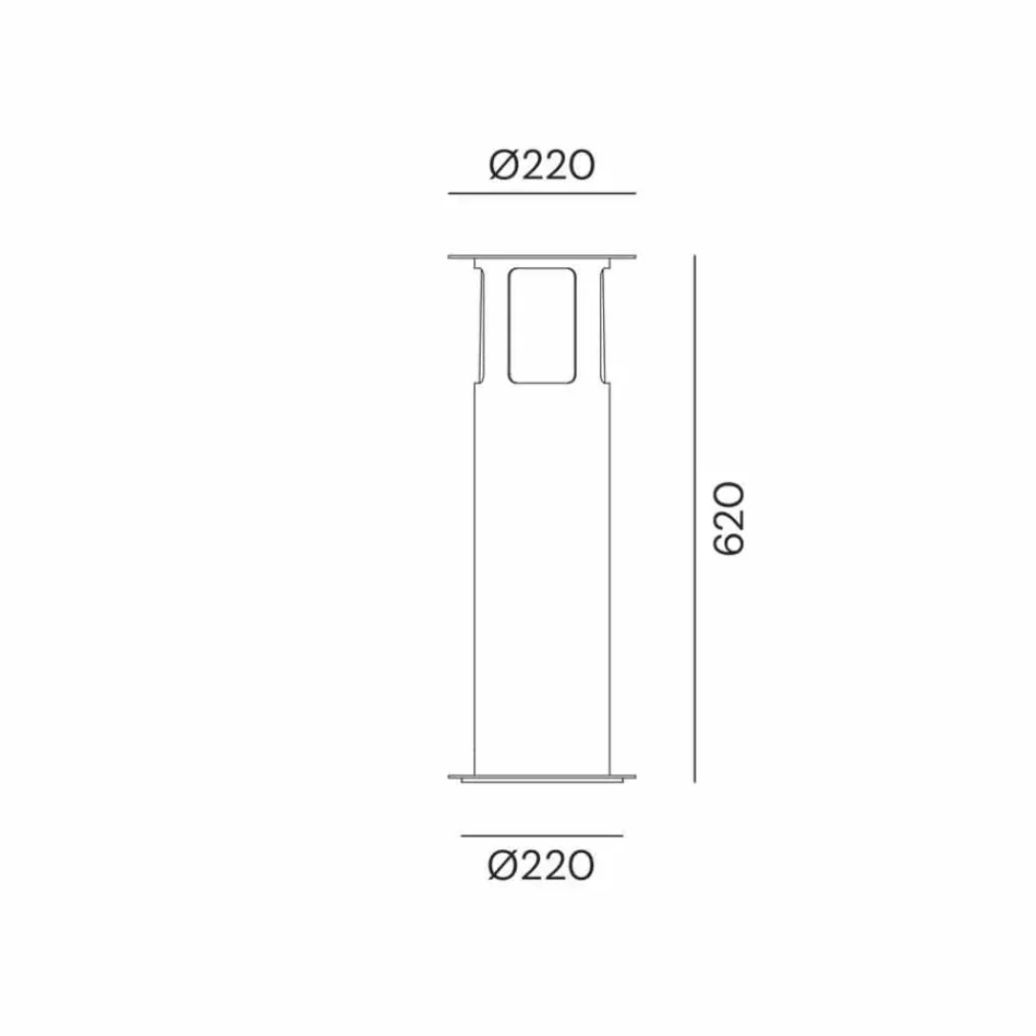 Utomhus golvlampa i järn med designhatt - Porto av Il Fanale Viadurini