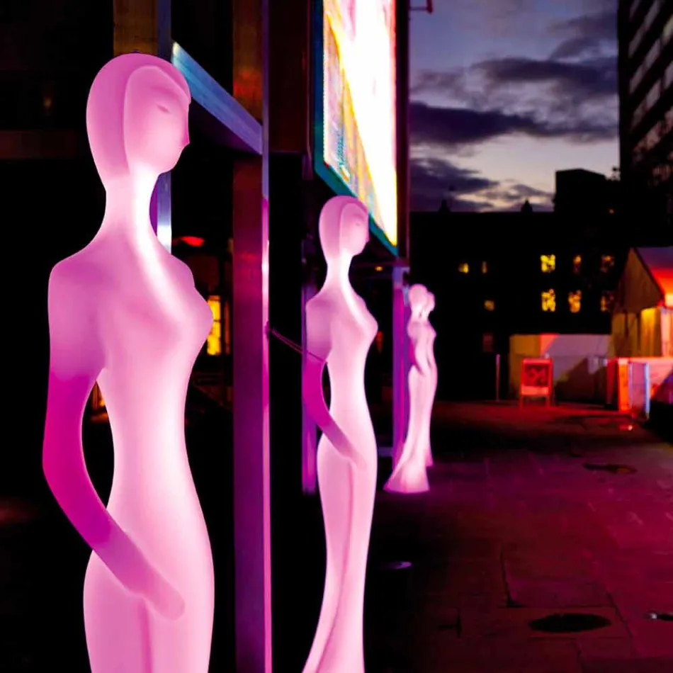 Trädgårdsgolvlampa med RGBW Led Light Statue Design - Penelope av Myyour Viadurini