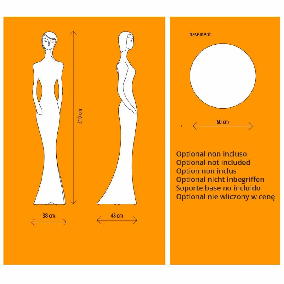 Trädgårdsgolvlampa med RGBW Led Light Statue Design - Penelope av Myyour Viadurini