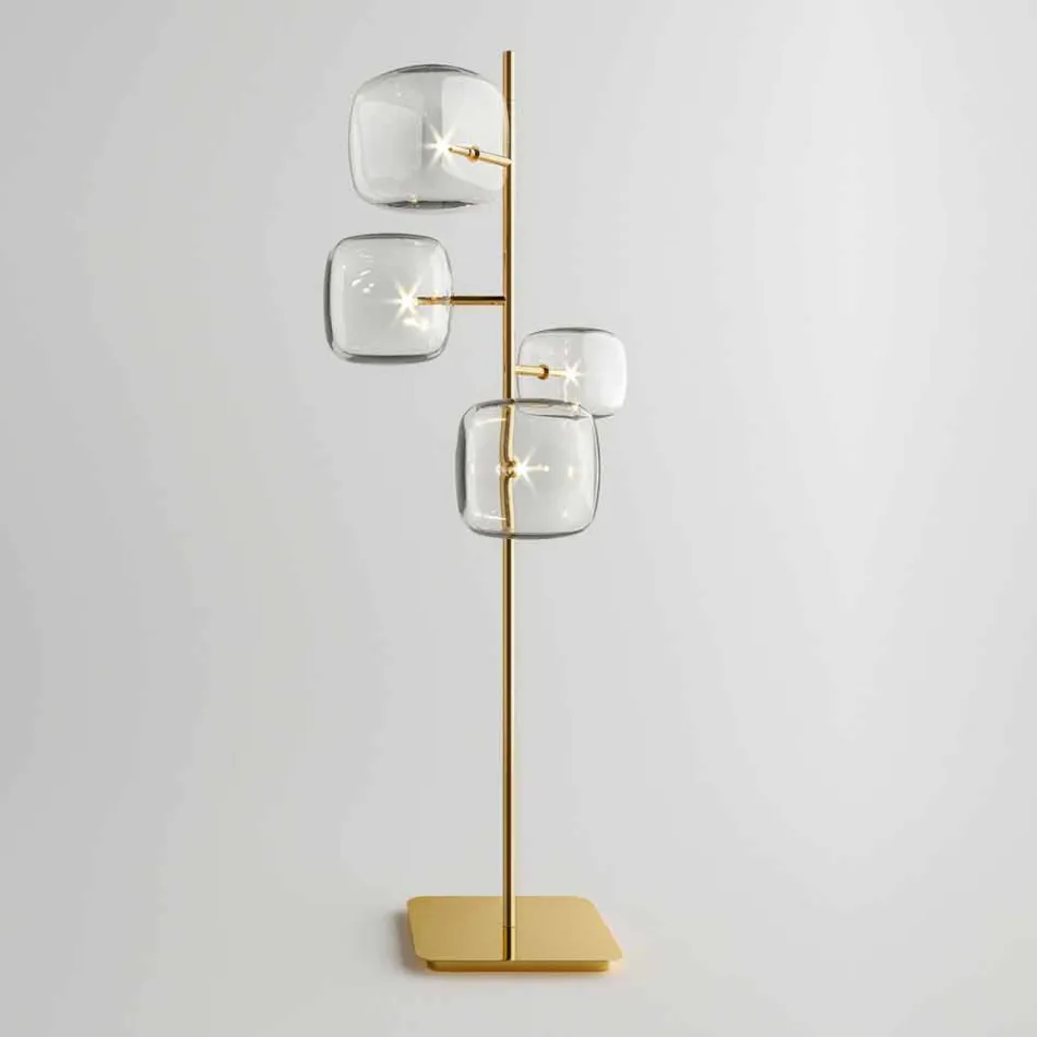 Design golvlampa med blank metallkonstruktion tillverkad i Italien - Donatina Viadurini