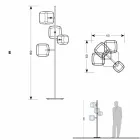 Design golvlampa med blank metallkonstruktion tillverkad i Italien - Donatina Viadurini