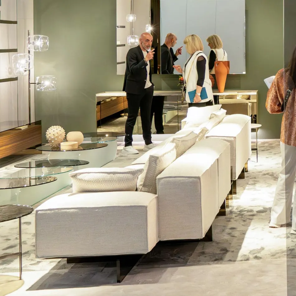 Design golvlampa med blank metallkonstruktion tillverkad i Italien - Donatina Viadurini