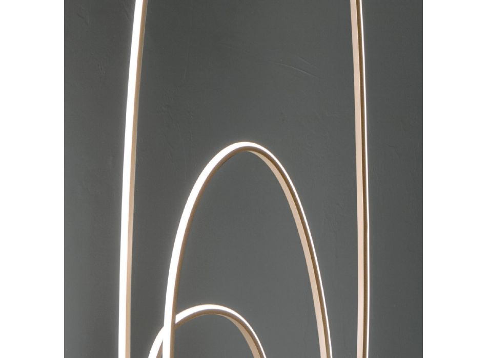 Design golvlampa i guldlackerad metall med LED - Simea Viadurini