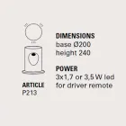 Golvlampa, modern design med 3 lampor, U-båt - Toscot Viadurini