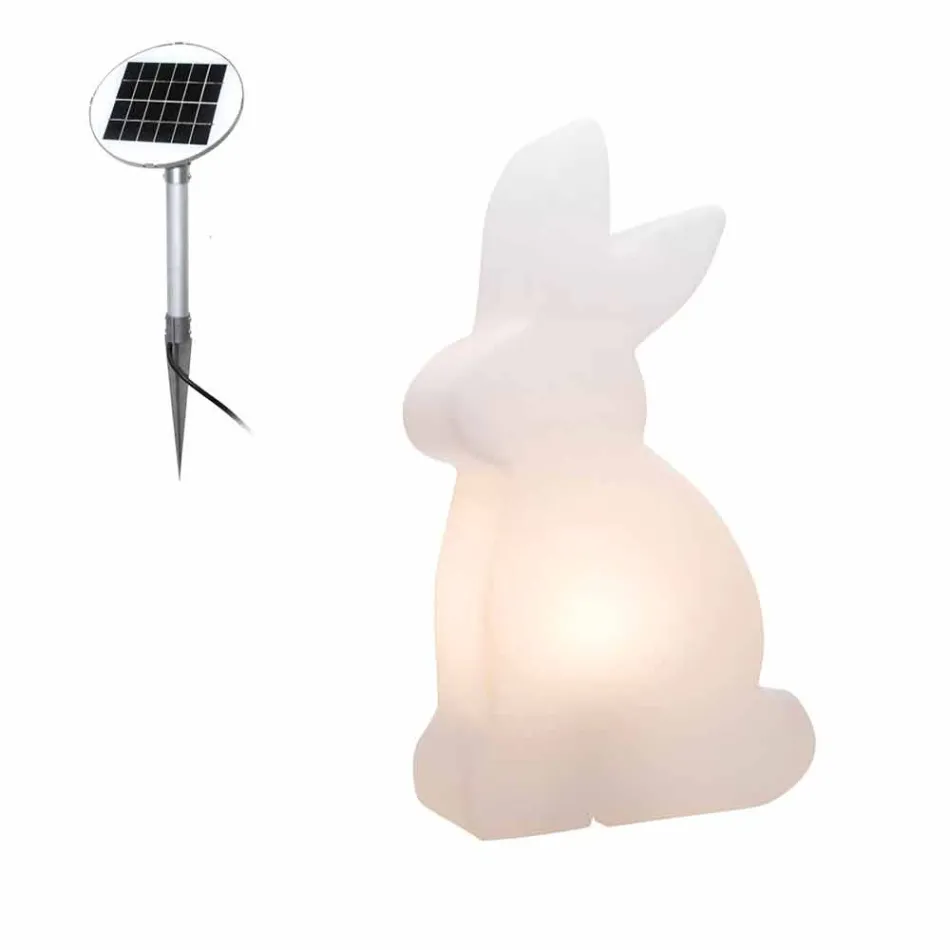 Design golvlampa, vit kanin för inomhus och utomhus - Conigliostar Viadurini