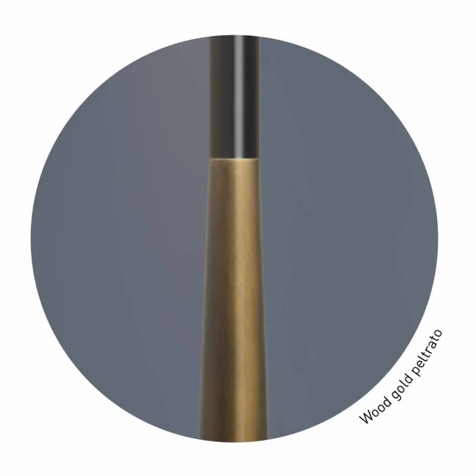 Design golvlampa i metall, trä och organza tillverkad i Italien - bom Viadurini