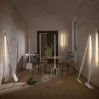 Utomhus golvlampa i vit teknopolymer design av 3 former - verktyg Viadurini