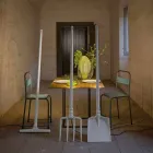 Utomhus golvlampa i vit teknopolymer design av 3 former - verktyg Viadurini