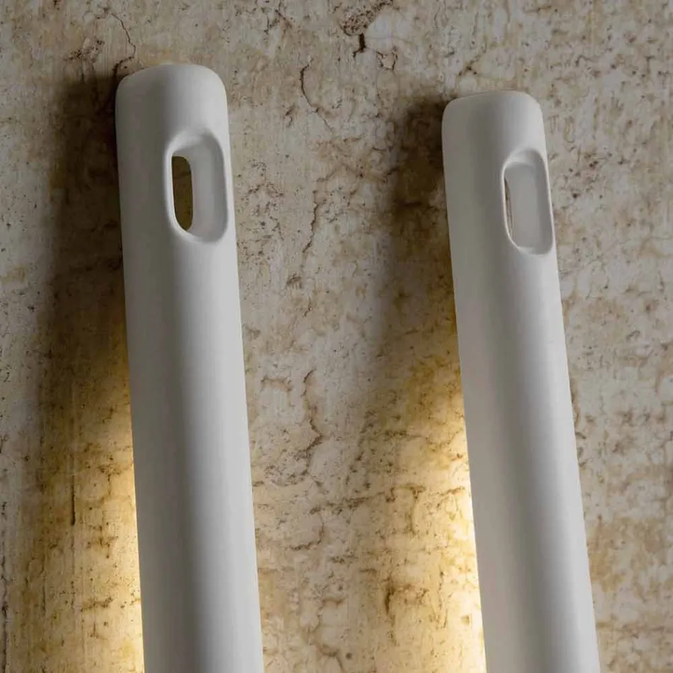 Utomhus golvlampa i vit teknopolymer design av 3 former - verktyg Viadurini