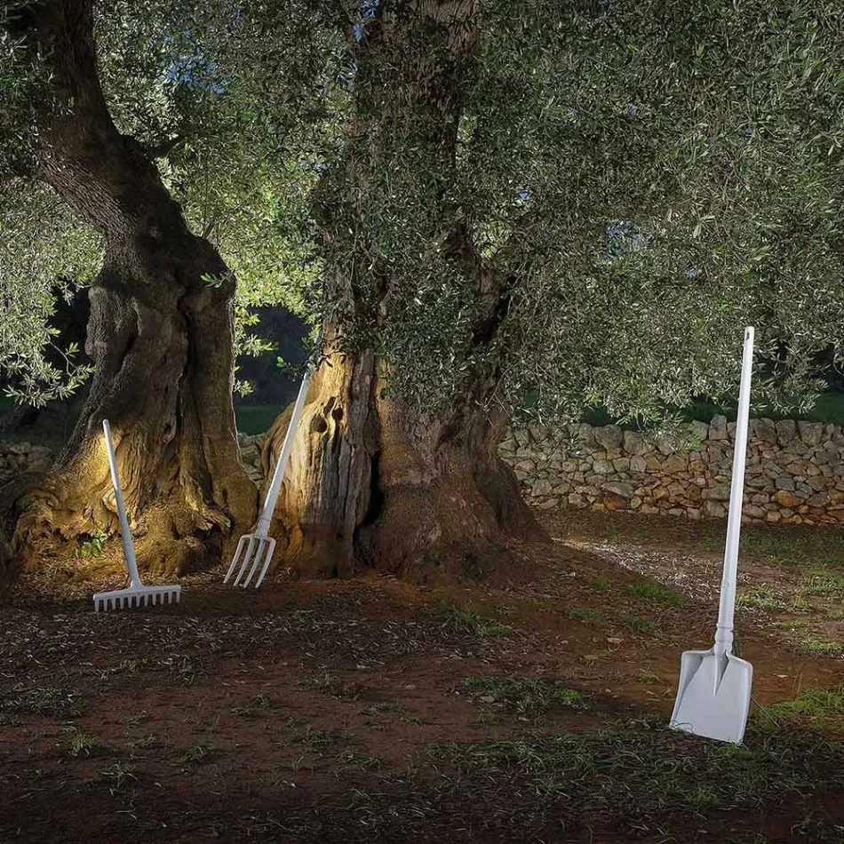 Utomhus golvlampa i vit teknopolymer design av 3 former - verktyg Viadurini