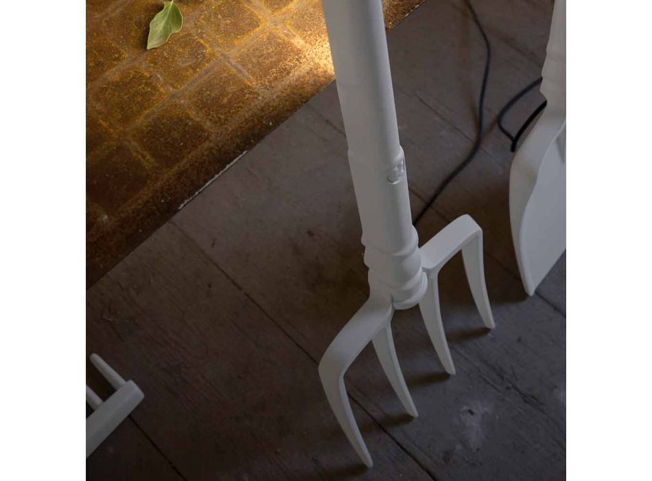 Utomhus golvlampa i vit teknopolymer design av 3 former - verktyg Viadurini