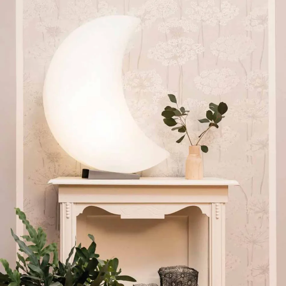 Moon Shape Golvlampa i plast 2 storlekar Modern design - Lunastar Viadurini