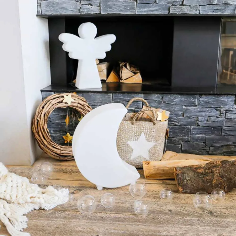 Moon Shape Golvlampa i plast 2 storlekar Modern design - Lunastar Viadurini