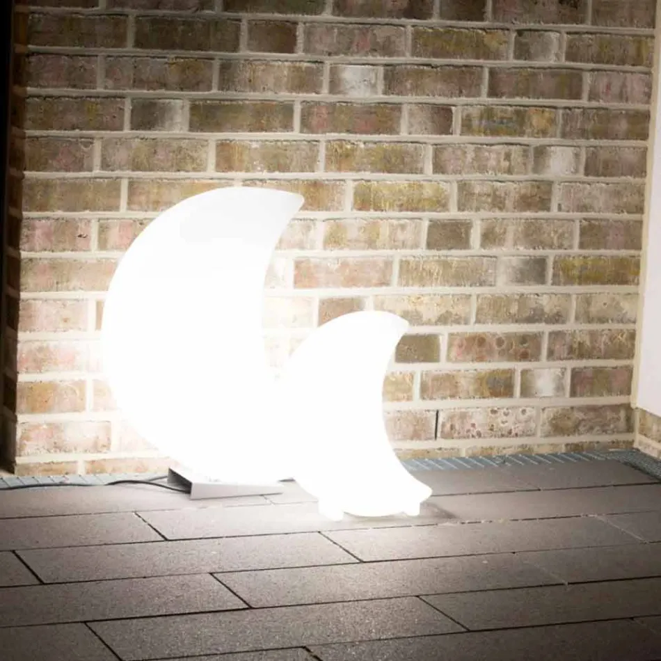 Moon Shape Golvlampa i plast 2 storlekar Modern design - Lunastar Viadurini