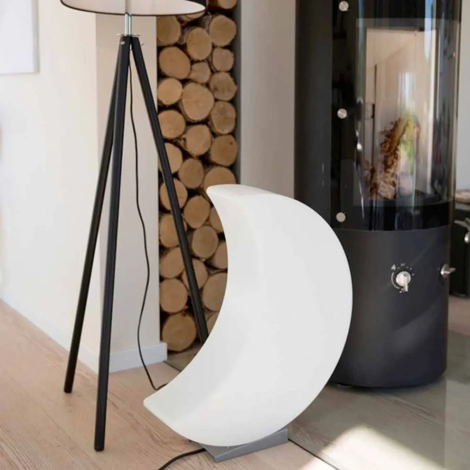 Moon Shape Golvlampa i plast 2 storlekar Modern design - Lunastar Viadurini