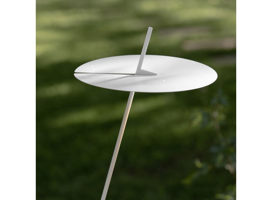 Trädgårdsgolvlampa aluminium vit design med näckrosblad - Cipriam Viadurini