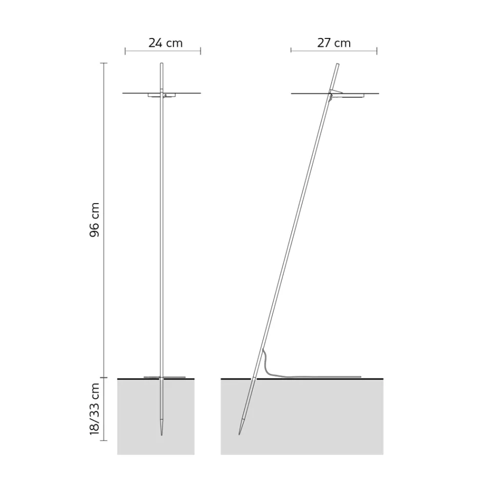Trädgårdsgolvlampa aluminium vit design med näckrosblad - Cipriam Viadurini