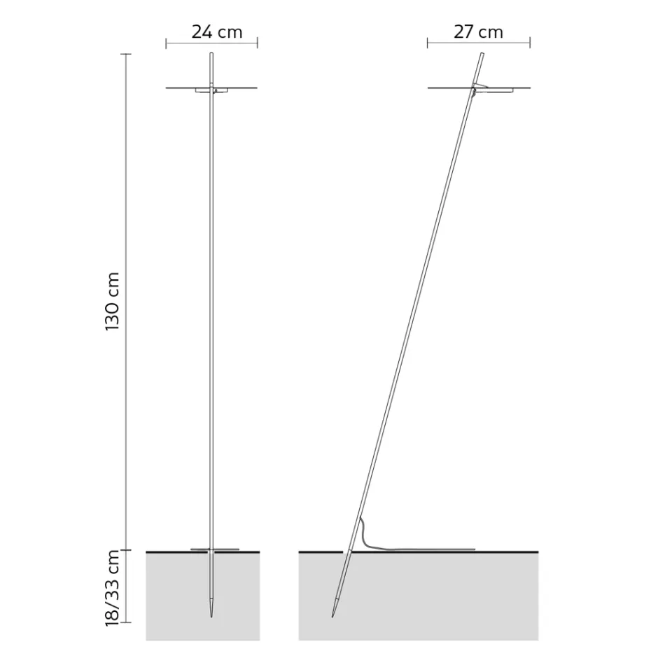 Trädgårdsgolvlampa aluminium vit design med näckrosblad - Cipriam Viadurini