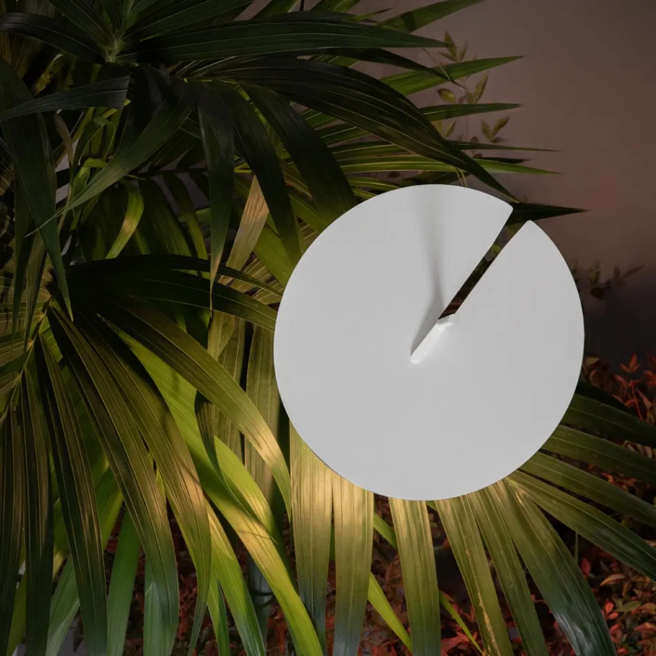 Trädgårdsgolvlampa aluminium vit design med näckrosblad - Cipriam Viadurini