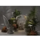 Trädgårdsgolvlampa aluminium vit design med näckrosblad - Cipriam Viadurini