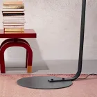 Metallgolvlampa med tygklädd lampskärm - Rivella Viadurini