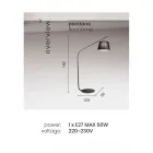 Metallgolvlampa med tygklädd lampskärm - Rivella Viadurini